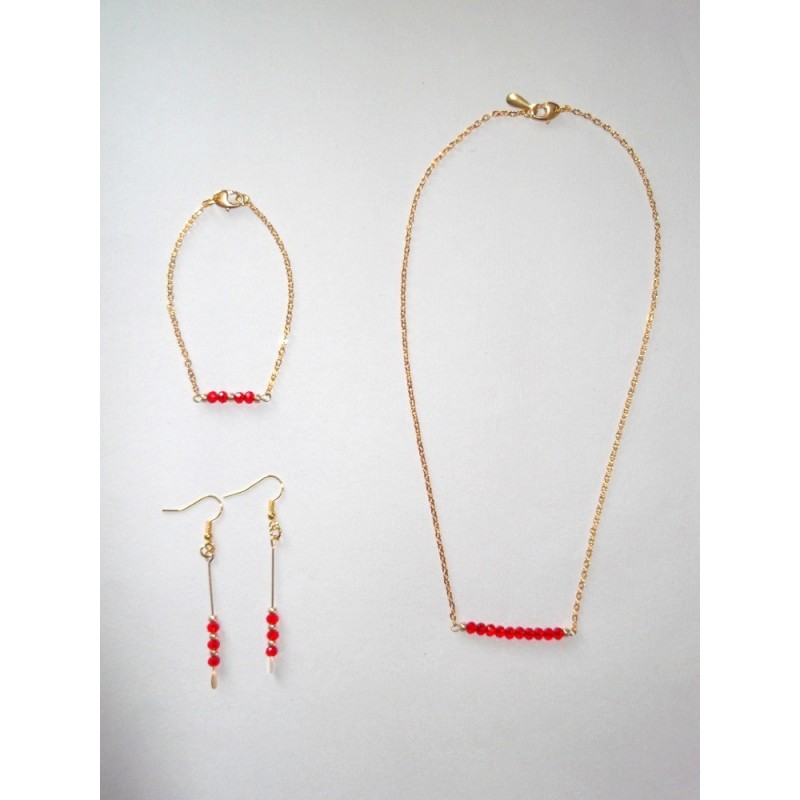 Parure laiton et perles en verre Parure laiton et perles en verre