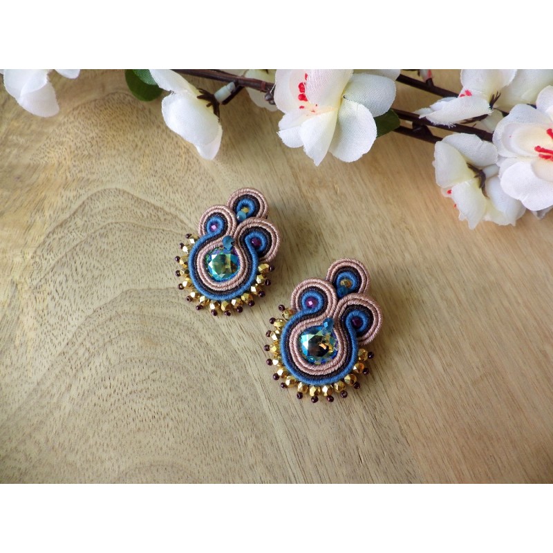 "CONTRASTE" boucles d'oreilles soutache "CONTRASTE" boucles d'oreilles soutache