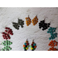 Boucles d'oreilles inox et sequins colorés