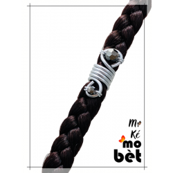MKMB bague cheveux serpentin fil alu perles Swarovski