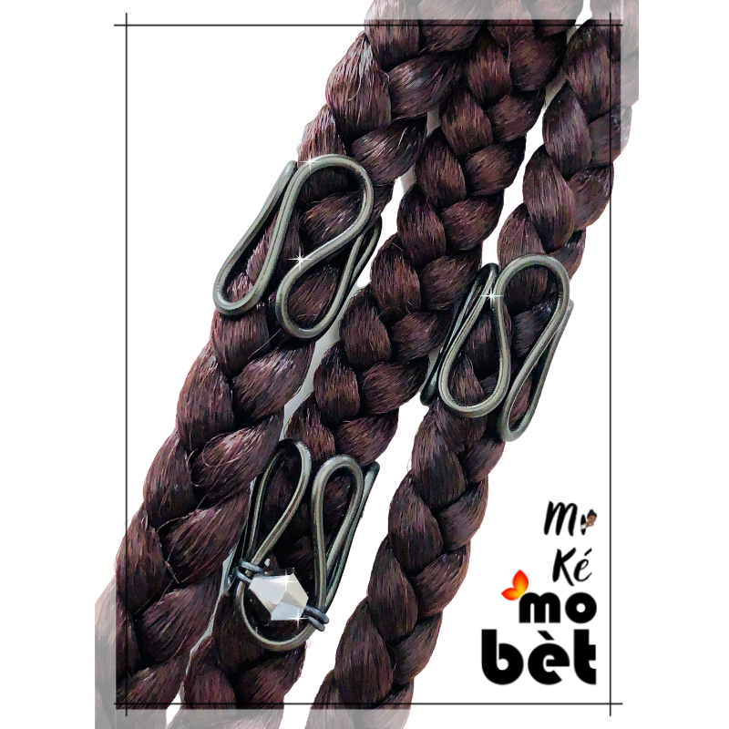 MKMB lot de 3 bagues cheveux fil alu perles Swarovski MKMB lot de 3 bagues cheveux fil alu perles Swarovski