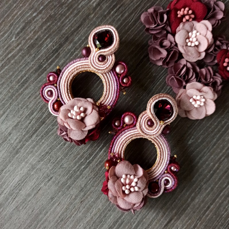 "POÈME" boucles d'oreilles soutache et cristal Swarovski "POÈME" boucles d'oreilles soutache et cristal Swarovski