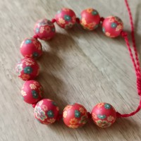 Bracelets 10 perles fleuries