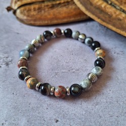 Bracelet pierres gemmes et inox