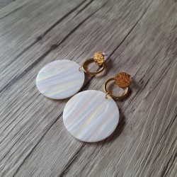 Boucles d'oreilles acétate rondes et acier inox