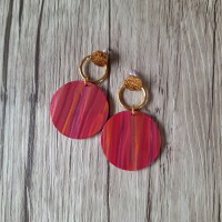 Boucles d'oreilles acétate rondes et acier inox