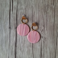 Boucles d'oreilles acétate rondes et acier inox