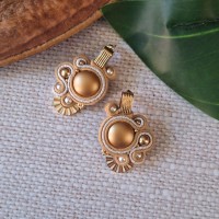 "JOSY" boucles soutache, verre et acier inox