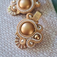 "JOSY" boucles soutache, verre et acier inox