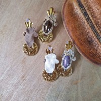 "ANAÏS" boucles soutache et acier inoxydable