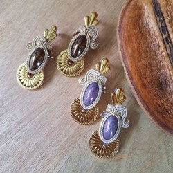 "ANAÏS" boucles soutache et acier inoxydable