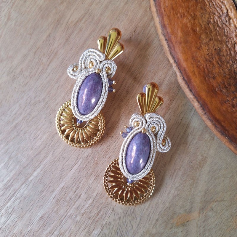 "ANAÏS" boucles soutache et acier inoxydable