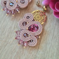 "GRACE" boucles soutache, cristal Swarovski et acier inoxydable