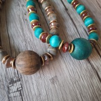 Collier bois céramique - modèle 1