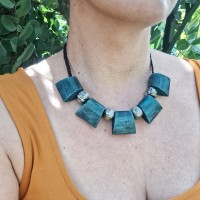 Collier bois céramique - modèle 3