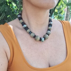 Collier bois céramique - modèle 2