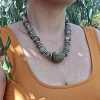 Collier bois céramique - modèle 1