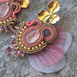 "ELFE" - boucles soutache, Swarovksi, organza et inox