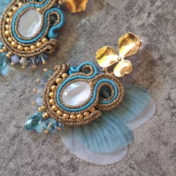 "ELFE" - boucles soutache, Swarovksi, organza et inox
