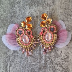 "ELFE" - boucles soutache, Swarovksi, organza et inox