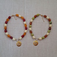 Collier résine pendentif inox