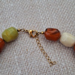 Collier résine pendentif inox
