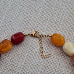 Collier résine pendentif inox