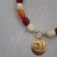 Collier résine pendentif inox