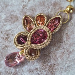 "CAMAIEU" boucles soutache, cristal et inox