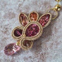 "CAMAIEU" boucles soutache, cristal et inox