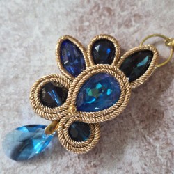 "CAMAIEU" boucles soutache, cristal et inox