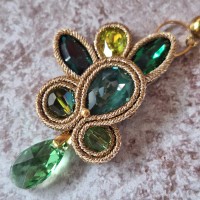 "CAMAIEU" boucles soutache, cristal et inox