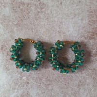 Créoles inox et fleurs en cristal