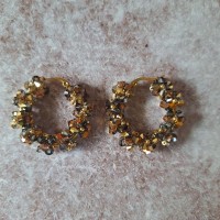 Créoles inox et fleurs en cristal