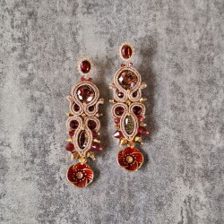 "MEI" boucles soutache, cristal Swarovski et acier inoxydable