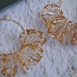 Créoles inox et pétales colorés