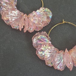 Créoles inox et pétales colorés