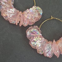 Créoles inox et pétales colorés