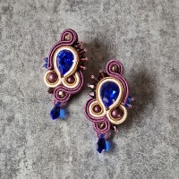 "SAPHIRA" boucles soutache et cristal