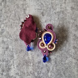"SAPHIRA" boucles soutache et cristal