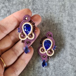 "SAPHIRA" boucles soutache et cristal