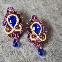 "SAPHIRA" boucles soutache et cristal