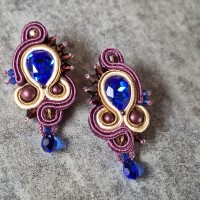 "SAPHIRA" boucles soutache et cristal