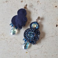 "MIDNIGHT" boucles soutache et cristal