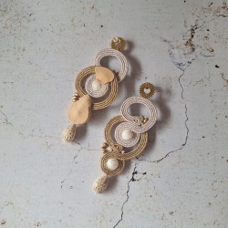 "MILA" boucles soutache, nacre et inox