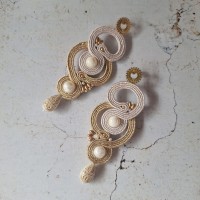 "MILA" boucles soutache, nacre et inox
