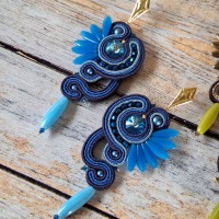 "ELYRA" boucles soutache, cristal et acier inox