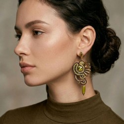 "ELYRA" boucles soutache, cristal et acier inox