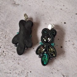 "AMY" boucles soutache, cristal et acier inox