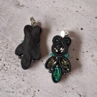 "AMY" boucles soutache, cristal et acier inox
